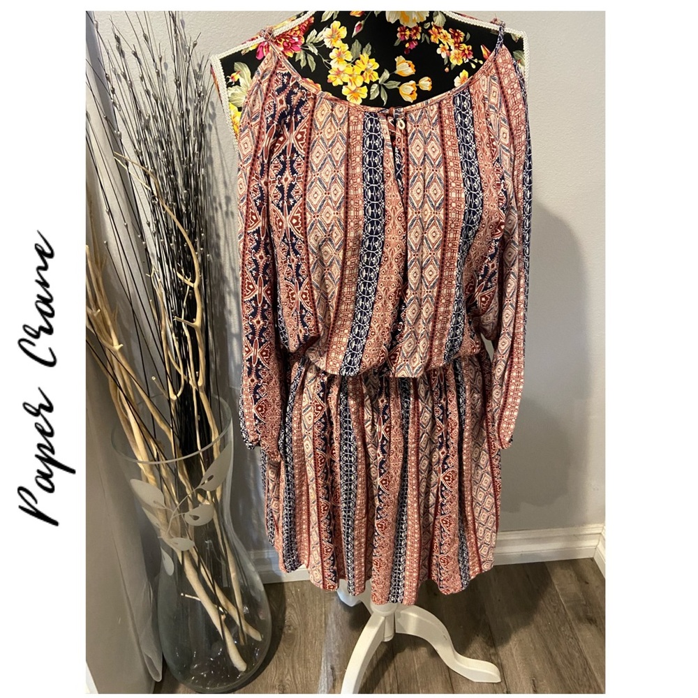 Paper Crane Cold Shoulder Dress